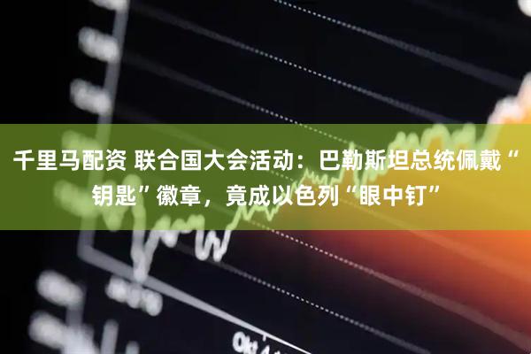 千里马配资 联合国大会活动：巴勒斯坦总统佩戴“钥匙”徽章，竟成以色列“眼中钉”
